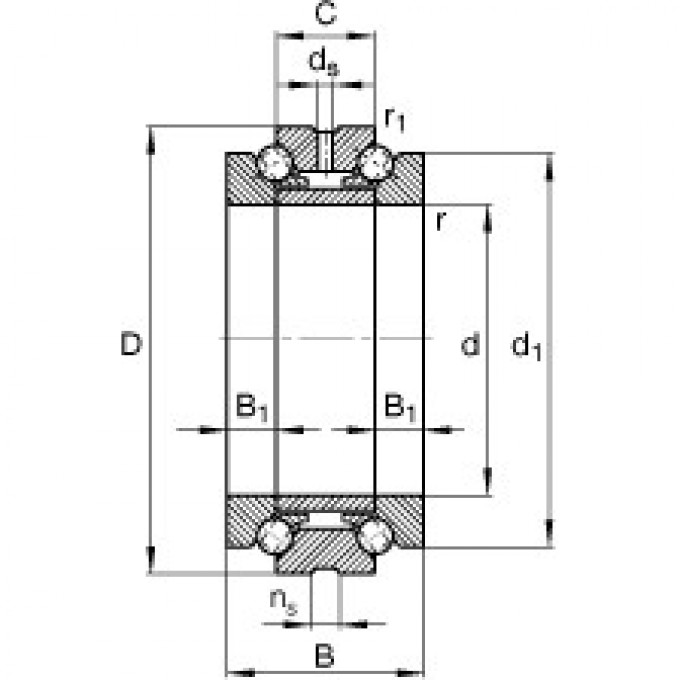 Упорно-радиальные шарикоподшипники 234406-M-SP FAG 10354