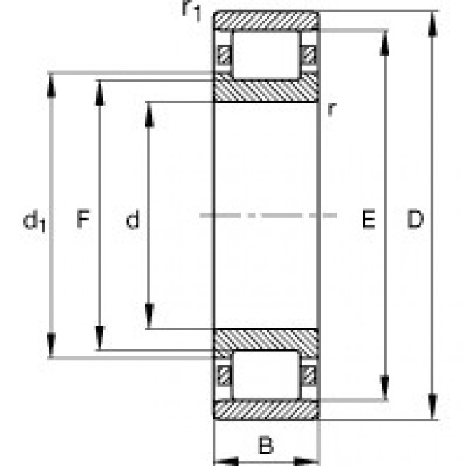 Цилиндрические роликоподшипники N319-E-M1 FAG 183959