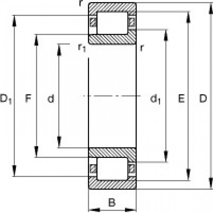 Цилиндрические роликоподшипники NJ252-E-TB-M1 FAG 184035