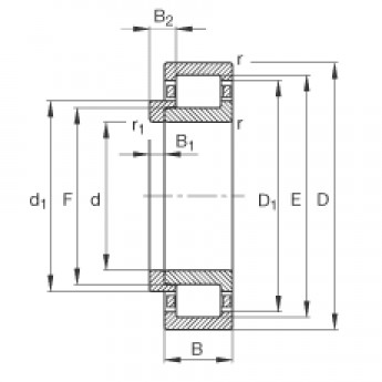 Цилиндрические роликоподшипники NJ410-M1 + HJ410 FAG 184216