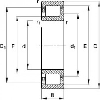 Цилиндрические роликоподшипники NJ410-M1 FAG 184234