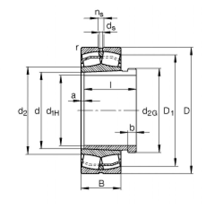 Самоустанавливающийся роликоподшипник 23034-E1-K-TVPB + AH3034 FAG 186124