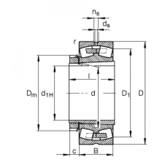 Самоустанавливающийся роликоподшипник 23940-S-K-MB + H3940 FAG 186714