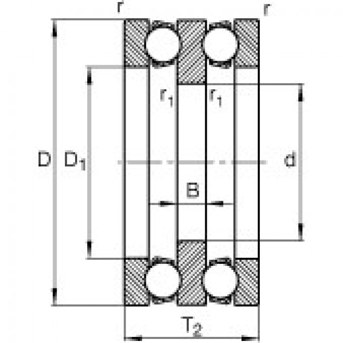 Упорные шарикоподшипники 52210 FAG 188134