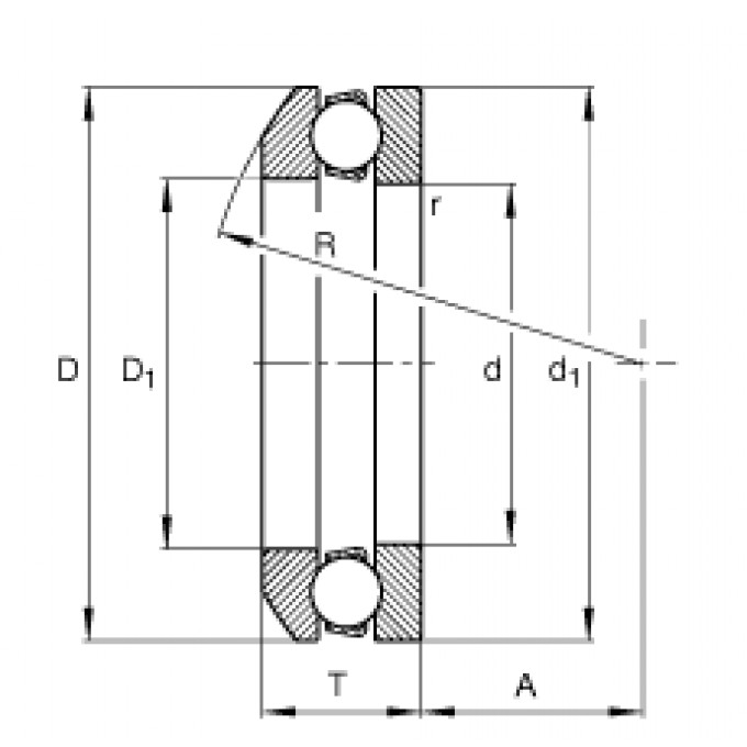 Упорные шарикоподшипники 53306 FAG 188248