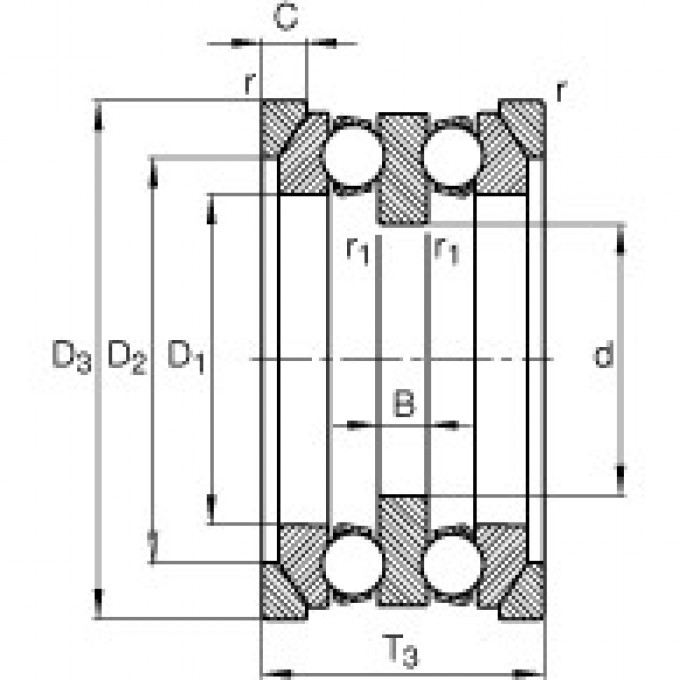 Упорные шарикоподшипники 54322-MP + U322 FAG 188304