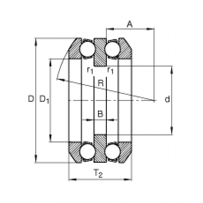 Упорные шарикоподшипники 54311 FAG 188310