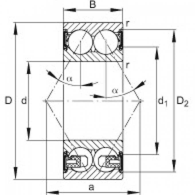 Радиально-упорные шарикоподшипники 3302-BD-2HRS-TVH FAG 188411