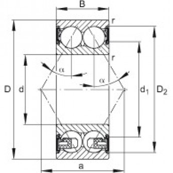 Радиально-упорные шарикоподшипники 3311-BD-2HRS-TVH FAG 188420
