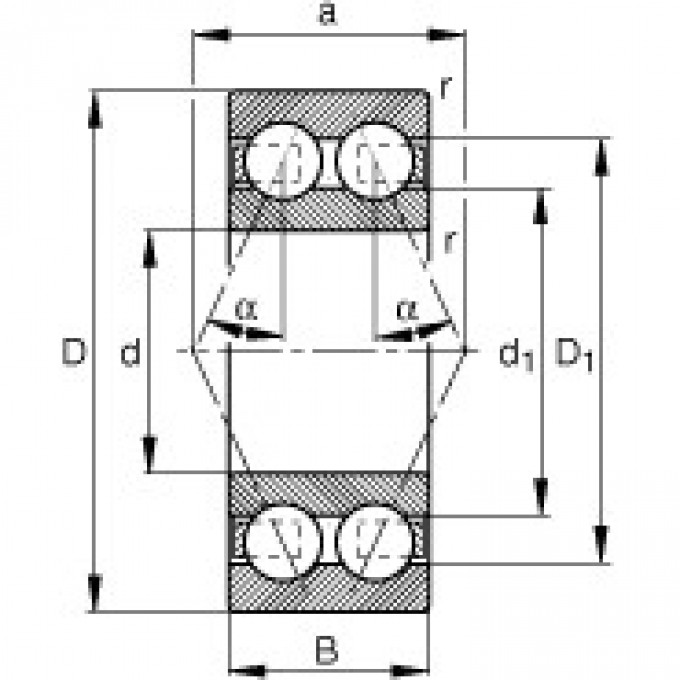 Радиально-упорные шарикоподшипники 3309-BD-TVH FAG 188443