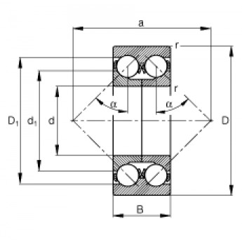 Радиально-упорные шарикоподшипники 3309-DA FAG 188453 Радиально-упорные шарикоподшипники 3309-DA FAG 188453
