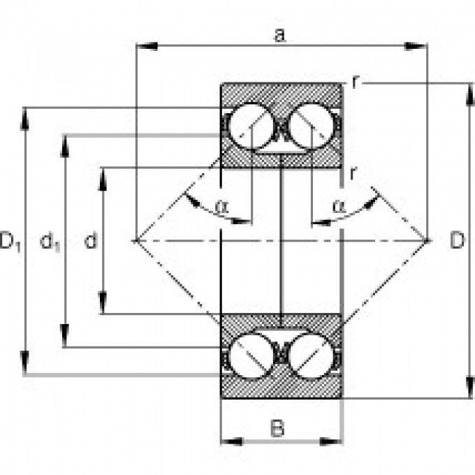 Радиально-упорные шарикоподшипники 3309-DA FAG 188453