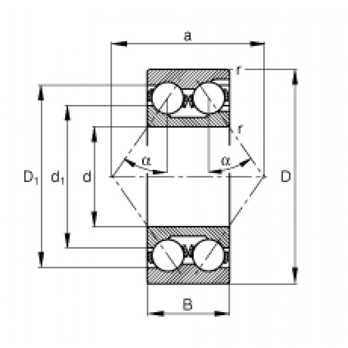 Радиально-упорные шарикоподшипники 3318 FAG 188463