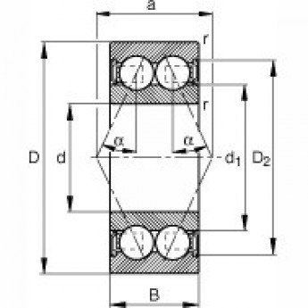 Радиально-упорные шарикоподшипники 3800-B-2RSR-TVH FAG 188467