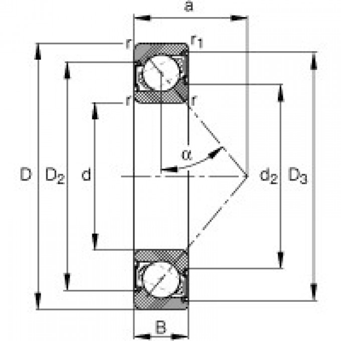 Радиально-упорные шарикоподшипники 7205-B-2RS-TVP FAG 188538