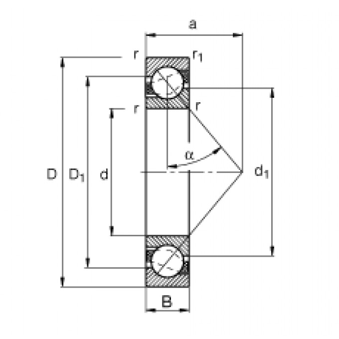 Радиально-упорные шарикоподшипники 7205-B-JP FAG 188554