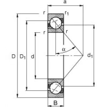 Радиально-упорные шарикоподшипники 7305-B-JP FAG 188610
