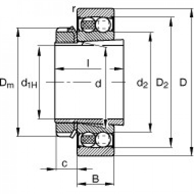 Радиальные сферические шарикоподшипники 2209-K-2RS-TVH-C3 + H309 FAG 188801