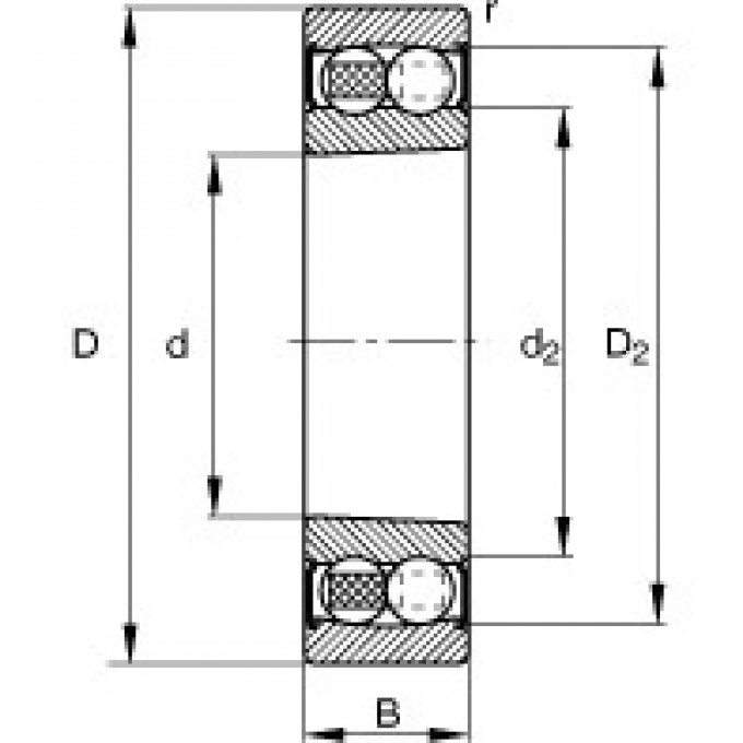 Радиальные сферические шарикоподшипники 2205-K-2RS-TVH-C3 FAG 188806