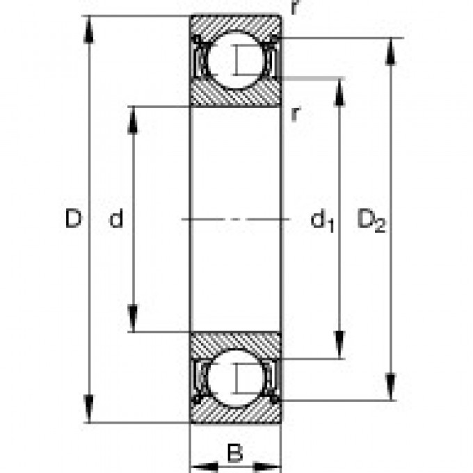 Шарикоподшипники радиальные 6010-2Z FAG 189100
