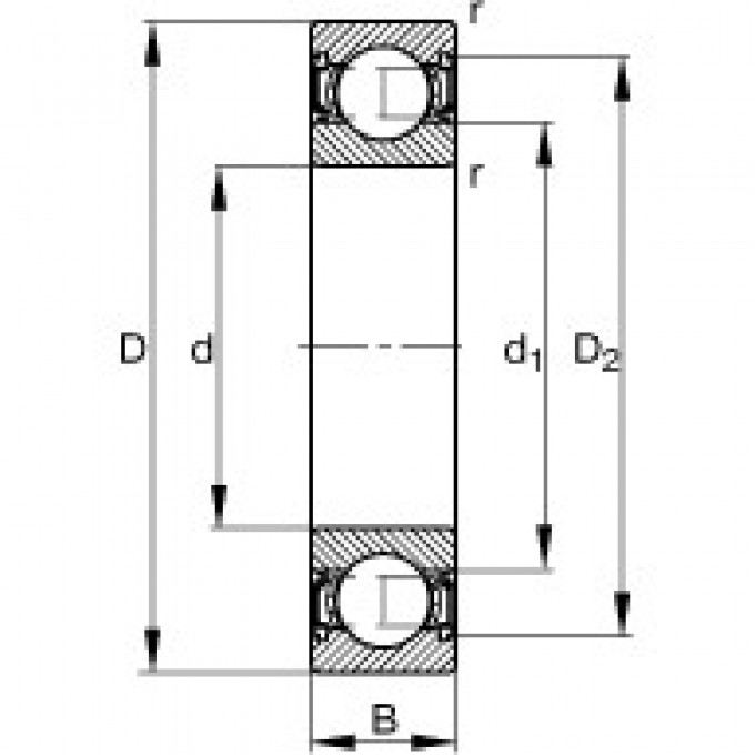 Шарикоподшипники радиальные 6210-2RSR FAG 189305